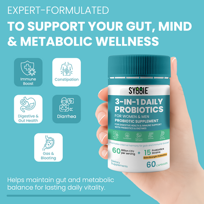 Syssie® 3-In-1 Daily Probiotics For Women & Men